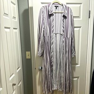 Striped Long Duster Cardigan